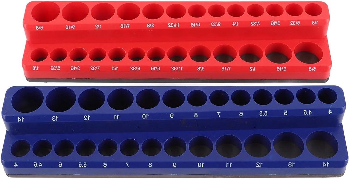 Socket Organizer - Dop Houder - Gereedschap Opbergen - Sterke Magneet - 25 cm - Zwart