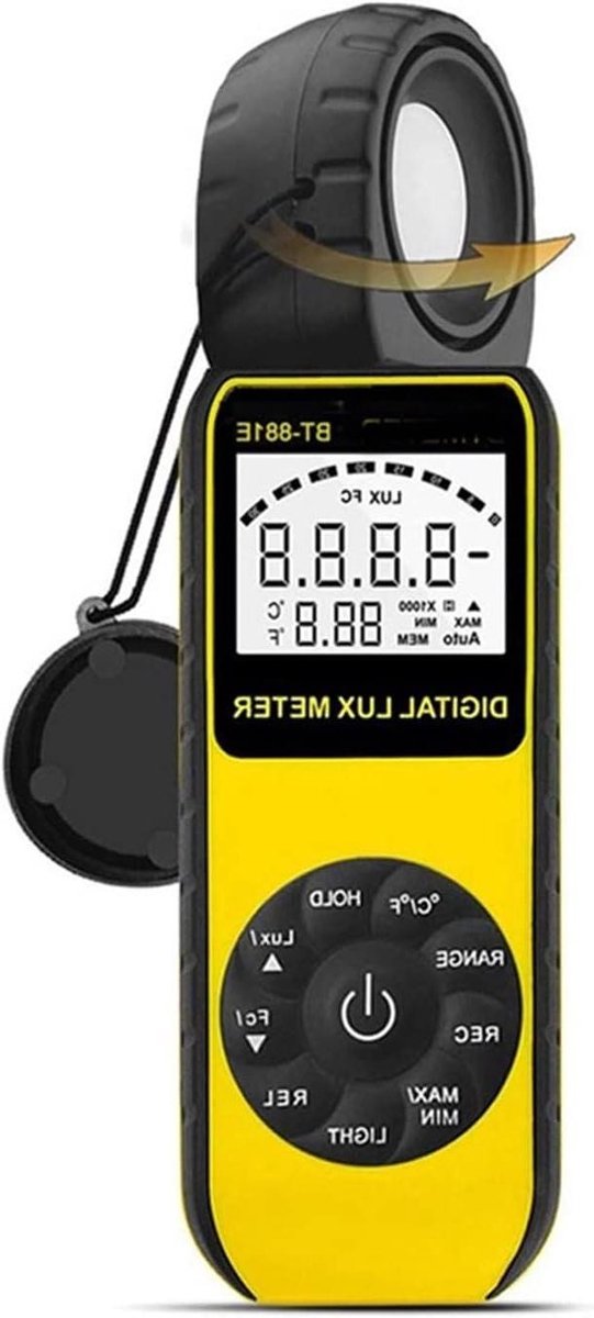 Lichtmeter - Lux meter - Verlichtingsmeting - Hoge precisie meting - 300.000 Lux - Zwart