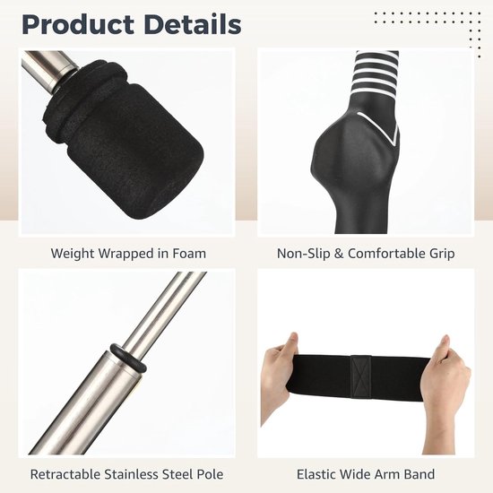 Golfswing trainingshulp met armband, intrekbare trainer, hoorbare klikfeedback, rechtshandige grip, voor warming-up oefeningen, indoor outdoor apparatuur — afbeelding 3