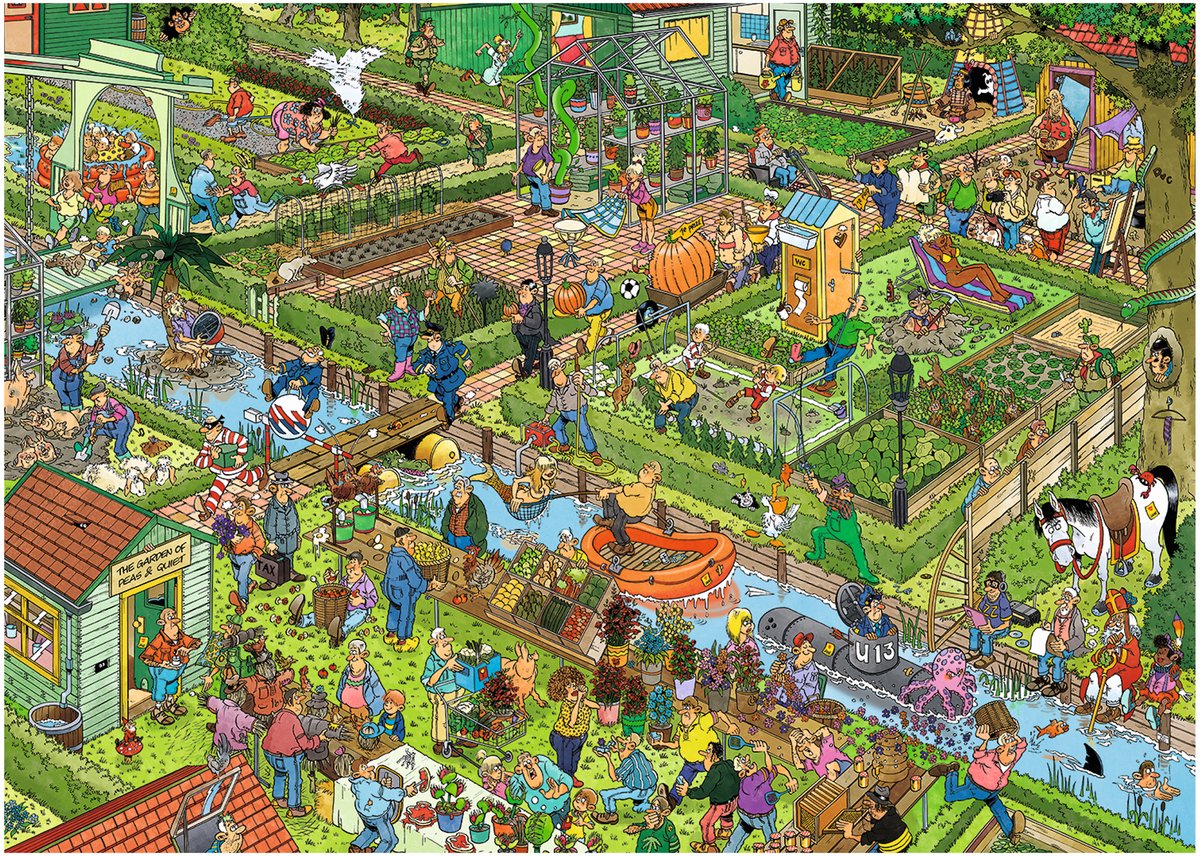 Jan van Haasteren - De Volkstuintjes - 1000 stukjes puzzel - Legpuzzel JVH — afbeelding 6