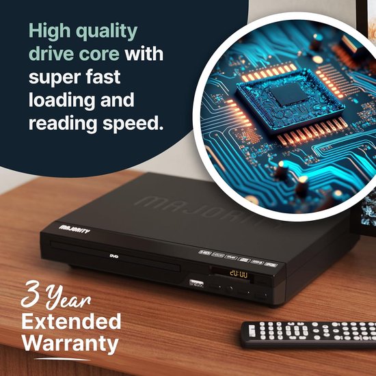 HDMI DVD Speler voor TV | Mini DVD Speler met 1080p Upscaling, Regiovrij, USB en MP3 | Inclusief HDMI Kabel en Afstandsbediening — afbeelding 4