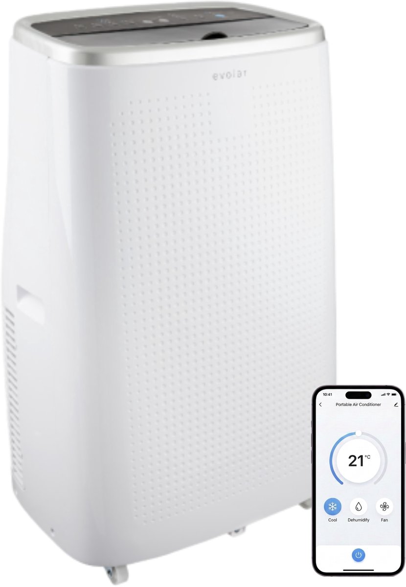 Evolar Mobiele Airco - 18000 BTU - Koelen & Verwarmen - WiFi - App & Afstandsbediening - Airconditioner - met Afvoerslang - Slaapkamer, Woonkamer, Kantoor - EVO-18000CHW
