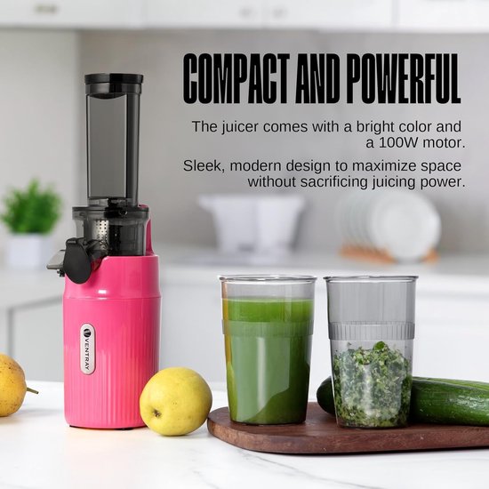 Slow Juicer met lage snelheid van 60 tpm - Compacte sapcentrifuge voor vers gezond sap — afbeelding 2