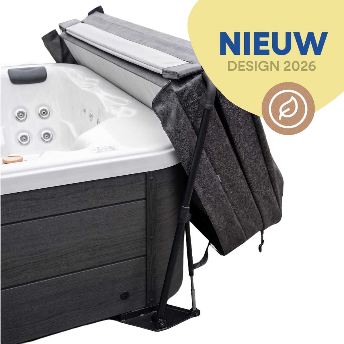 LIVIN' Spa Coverlift CM3 - Whirlpool - Spa Coverlift - Jacuzzi deksel lift - Montage aan onderzijde - Geschikt voor spa, jacuzzi en Whirlpools tot 268 CM - Zwart