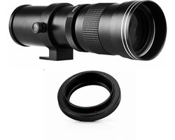 Fubzz Telelens - 420-800mm Super Zoom Lens - Handmatige Focus - Voor Canon EF-Mount DSLR Camera - T-Mount Adapter - 24-35 Cm Metalen Constructie