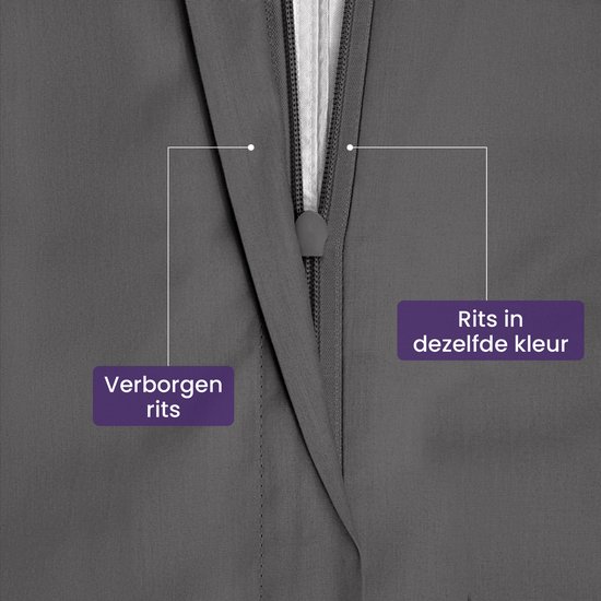 Slaapspeciaal Dekbedovertrek - 100% Katoen Dekbedovertrek - Inclusief Kussenslopen - Ademend en Zacht - 240x220 cm + 2 kussenslopen - Ritssluiting - Extra Lang - Antraciet van Slaapspeciaal — afbeelding 3