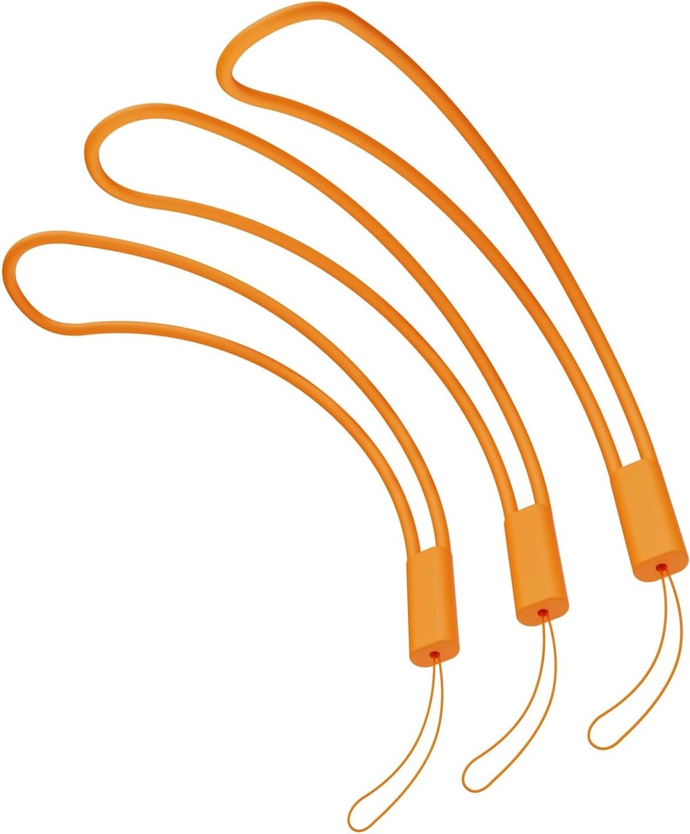 Siliconen Hand Lanyard voor Mobiele Telefoon, Camera, Sleutels en USB Stick - 3 Stuks Oranje, Ideaal voor Draagbaarheid en Veiligheid