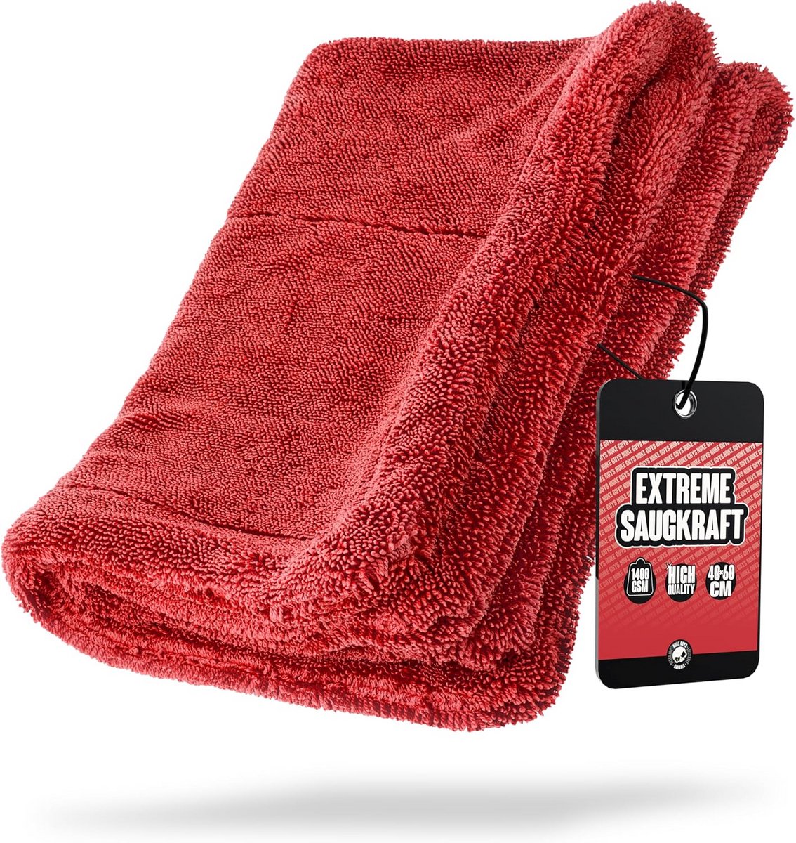 Microvezeldoek - Droogdoek Auto - Voertuig Drogen - Hoge Wateropname - 40 x 60 cm - Rood