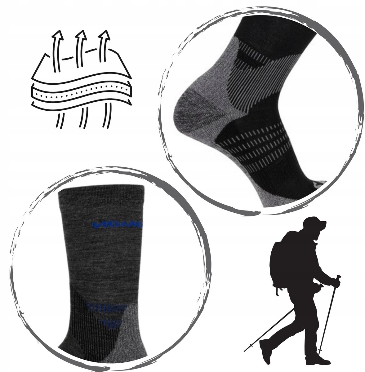 Salomon - X Ultra Access Crew Socks | 2-Pack | Sokken | Maat M / 39-41 - Antraciet / Zwart — cadeau in Cadeau-ideeën - foto 8