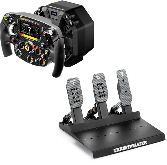 Thrustmaster T598 servo base met racestuur en T-pedalen set.