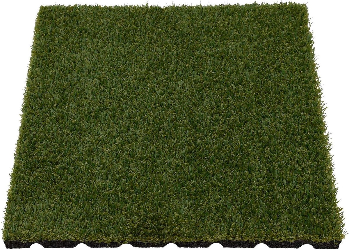 Rubberen Kunstgras Valbeveiliging - Speelplaat Vloer - Veilig Spelen - Combinatie Valbescherming Gras - 50 x 50 cm - Groen