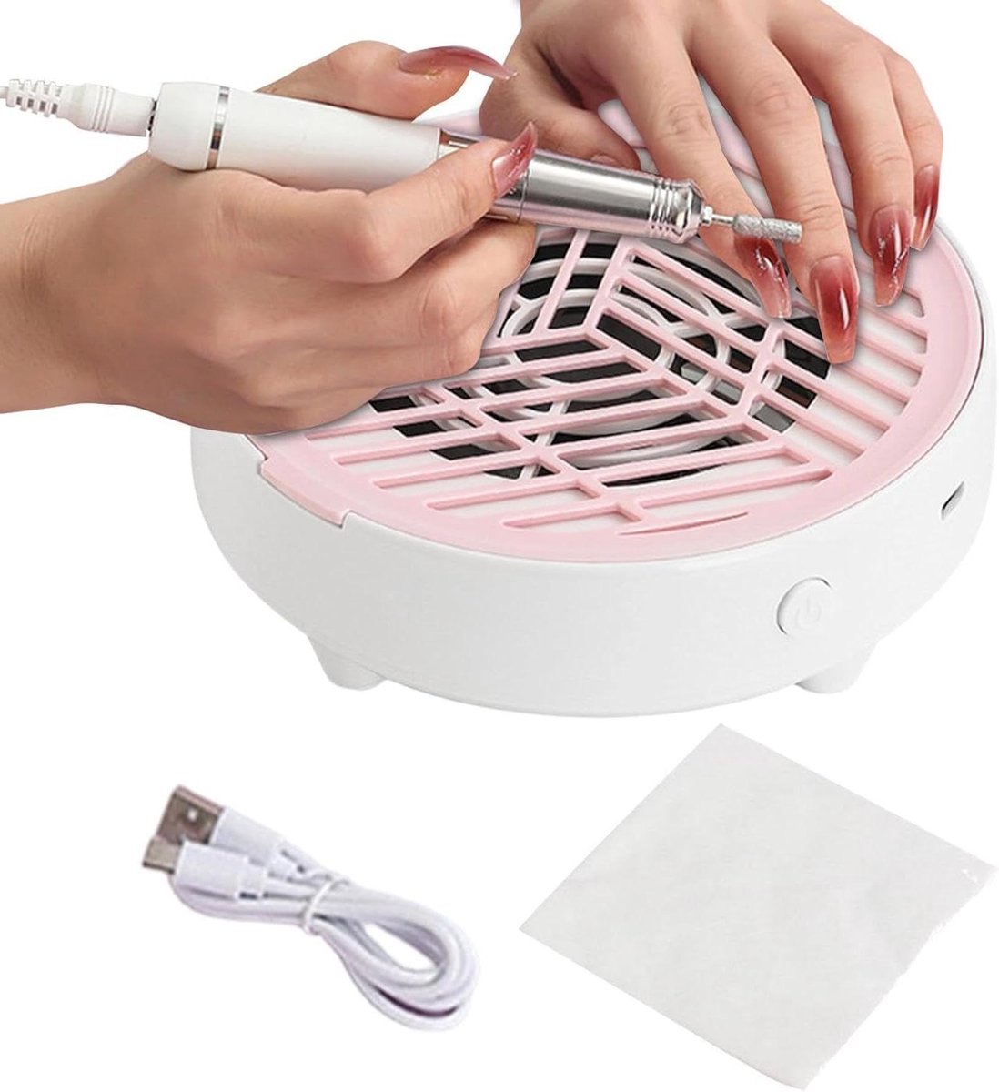 Nagelstofzuiger - Nagelstofverwijderaar Stofzuiger - Manicure Schoonmaken - Stille Motor - 15 cm - Wit
