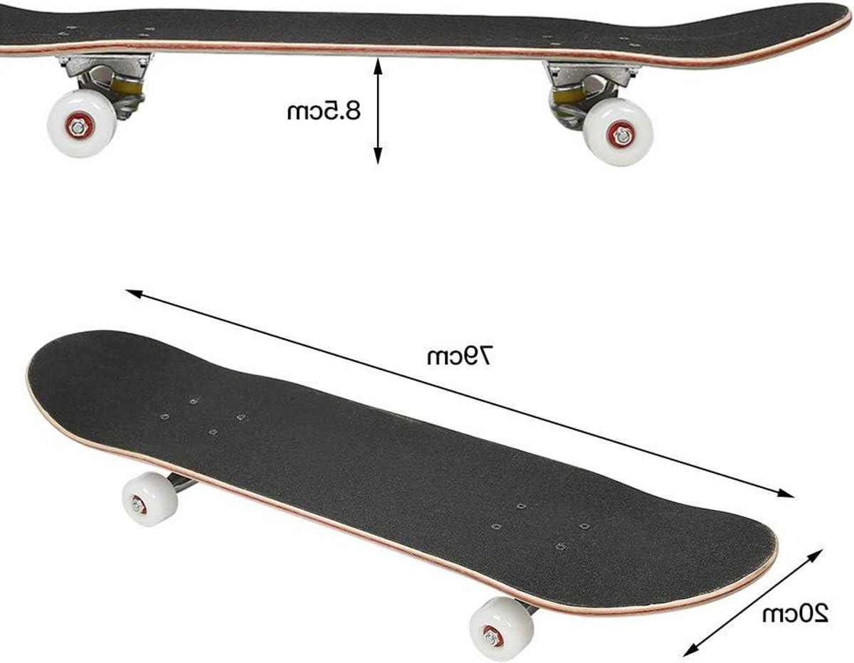 Compleet Skateboard Beginnersboard Straat Cruisen ABEC-9 Lagers 79×21 cm Meerkleurig