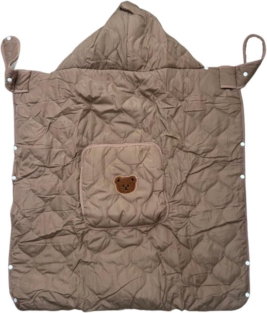 Draagzakhoes Baby - Baby wikkeldeken - Buiten reizen - Wind- en zonwerend - 92x71 cm - Beige — afbeelding 5