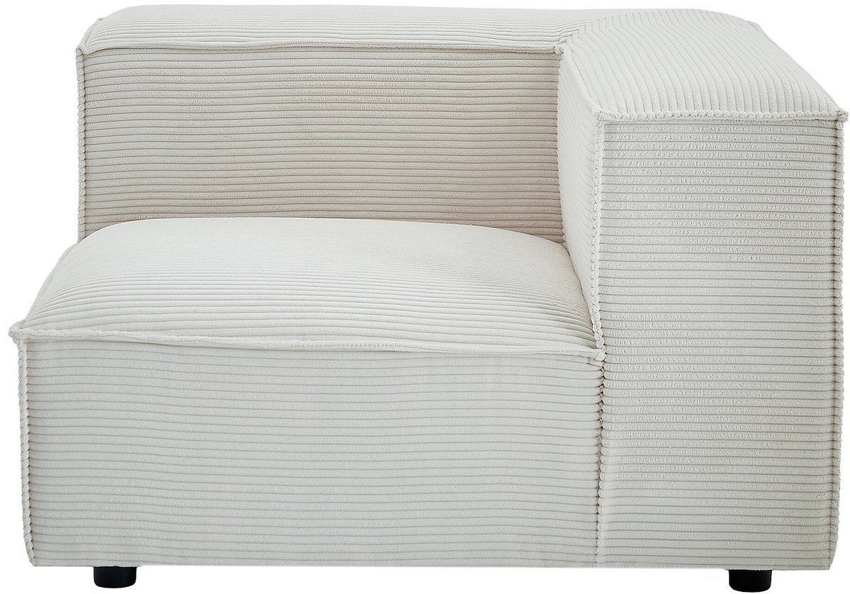 Vente-unique Hoekfauteuil in beige ribfluweel RUZOLO