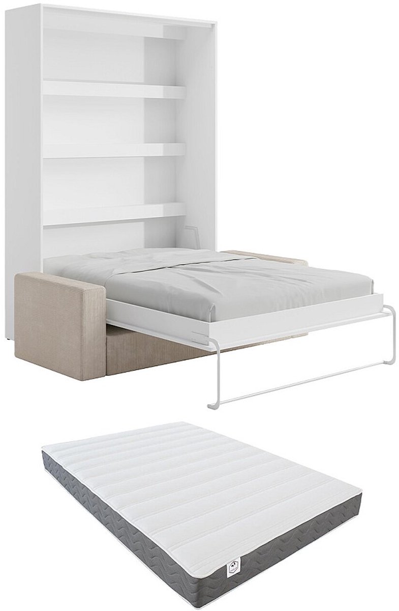 Vente-unique Bedkast hout wit 160 x 200 cm