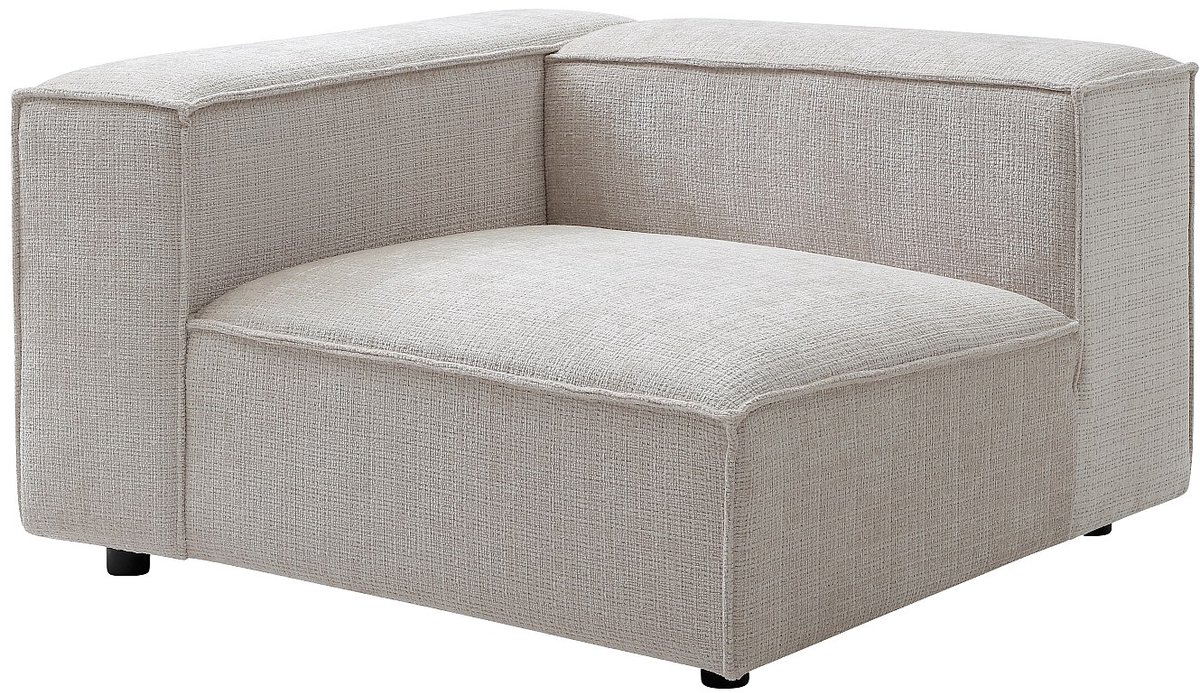Vente-unique Modulaire driezitsbank in beige chenillestof RUZOLO