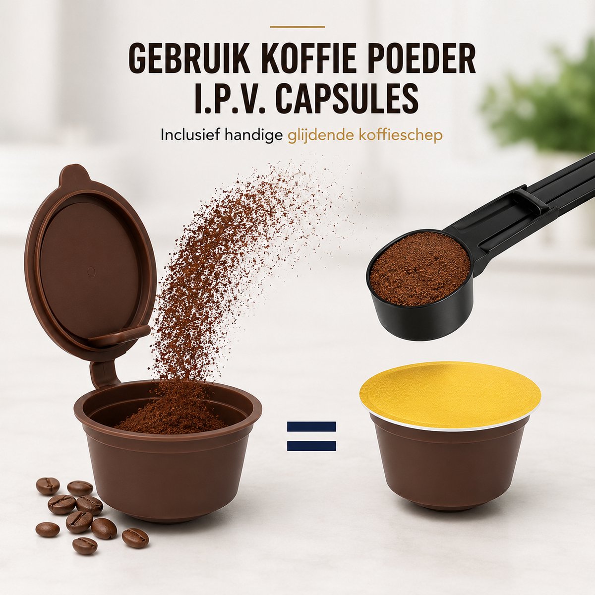 Enluxe Hervulbare Dolce Gusto Koffiecapsules – Set van 10 + Glijdende Koffieschep – Herbruikbare Cups – Duurzaam & Vaatwasserbestendig — cadeau in Kookcadeaus - foto 4