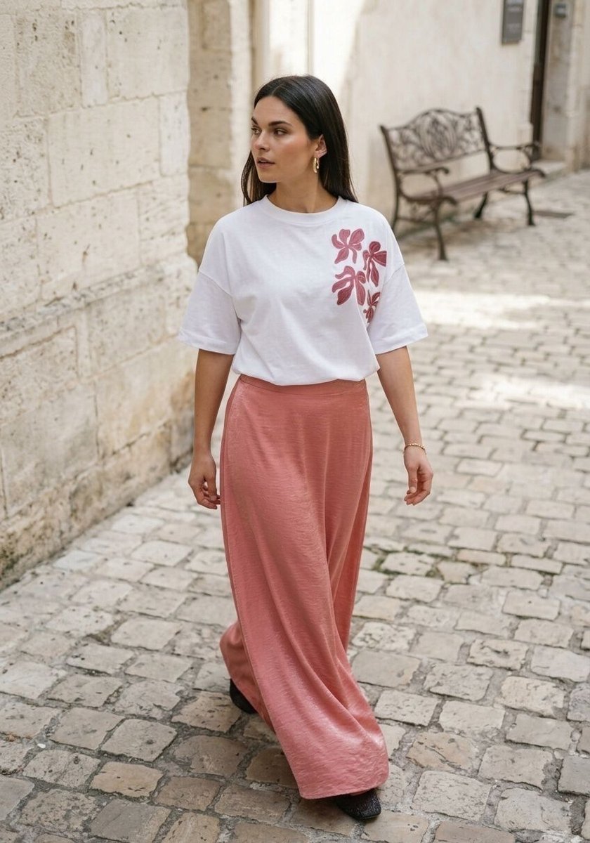 Jansen Amsterdam Dahlia Rok Ws 694 Long Rokken Dames - Roze - Maat 38