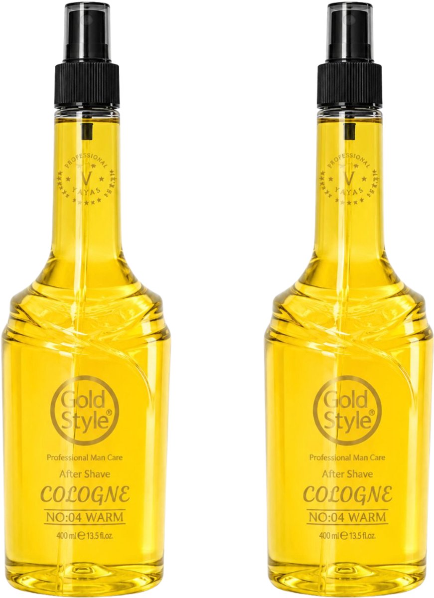 Gold Style After Shave Cologne 04 – 2 Stuks x 800 ml – Verkoelende en Verzorgende Aftershave voor Mannen