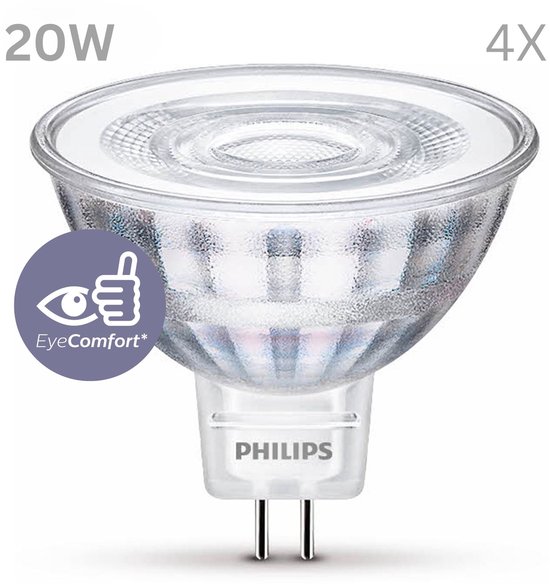 Philips LED spot 20W, 4 stuks, EyeComfort