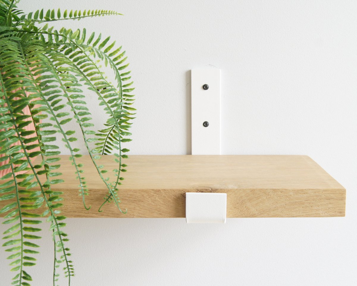 STERKSTAEL Odin Industriële Plankdrager Blanc - Stalen Wandplank Steun - Voor plank van 20 cm - Kleur Wit - Inclusief Bevestigingsmateriaal - Poedercoating - Wandsteun - 1 stuk