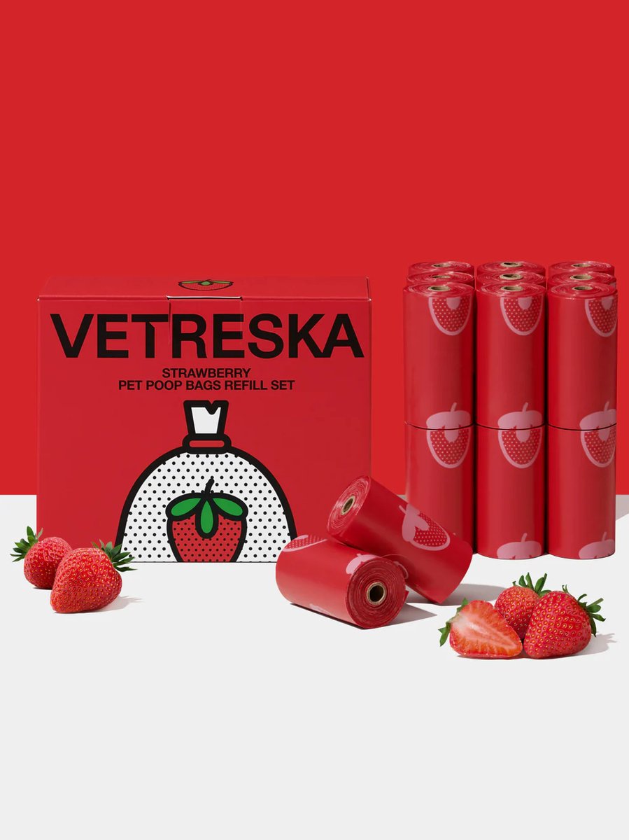 VETRESKA Mandarijn Hondenpoepzakjes Voordeelverpakking - 12 Rollen (180 Zakjes) - Biologisch Afbreekbaar - Met Citrusgeur - Extra Sterk