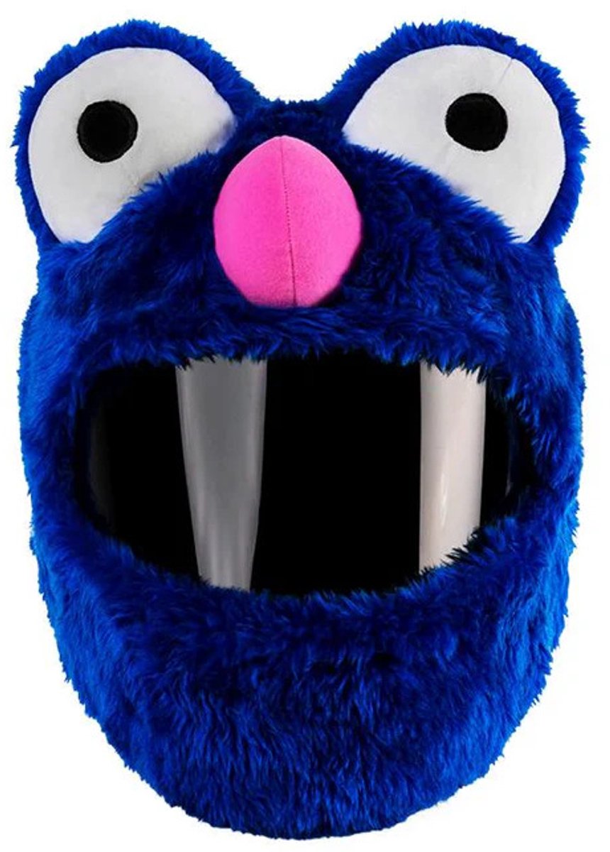 Helmhoes – Cookie Monster – Pluche Motorhelm Decoratie – Helm Mascotte – Universeel Motorhelm Accessoire