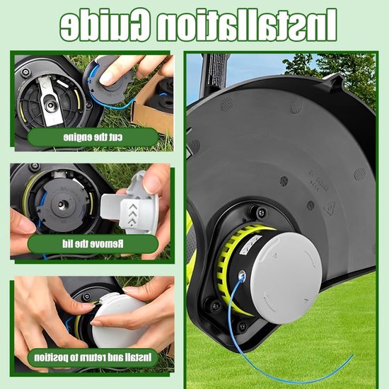 6-pack trimmerspoelen met trimmerdraad en deksel RYOBI grastrimmer van Merkloos	 — afbeelding 3
