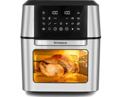 Sinaopus XXL Airfryer & Mini Oven in één – 12L Extra Grote Capaciteit – Inclusief 4 Accessoires – 12 Voorgeprogrammeerde Functies – LED Display – Makkelijk te Reinigen