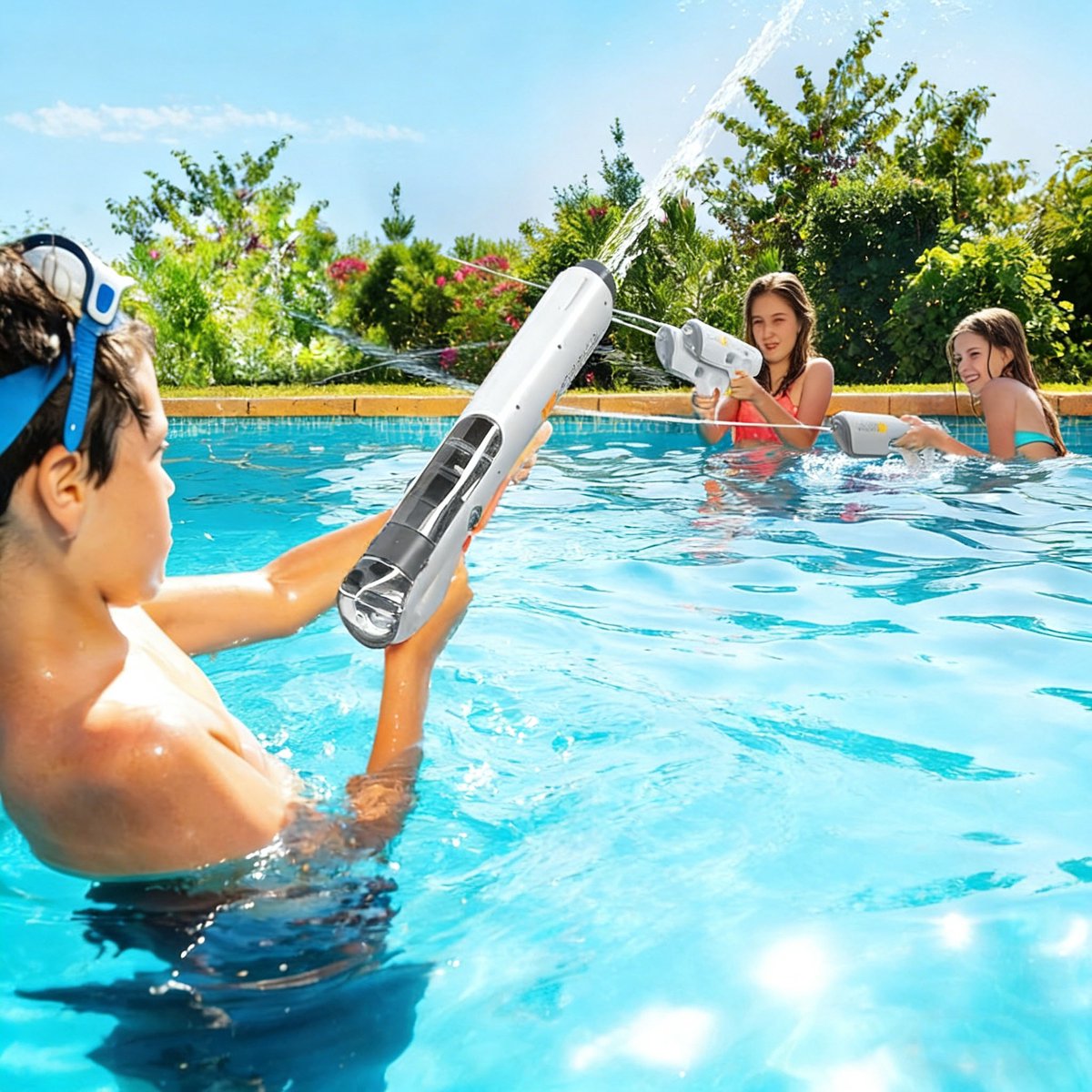 Elektrisch Waterpistool Voor Kinderen En Volwassenen - Automatische Waterherlading - Lichtgewicht Ontwerp Schieten Meer Dan 250 Ontploffingen Waterblaster Squirt Guns Tot 32 Ft Lange Afstand - Zomer Buiten Strandfeestspeelgoed — afbeelding 7