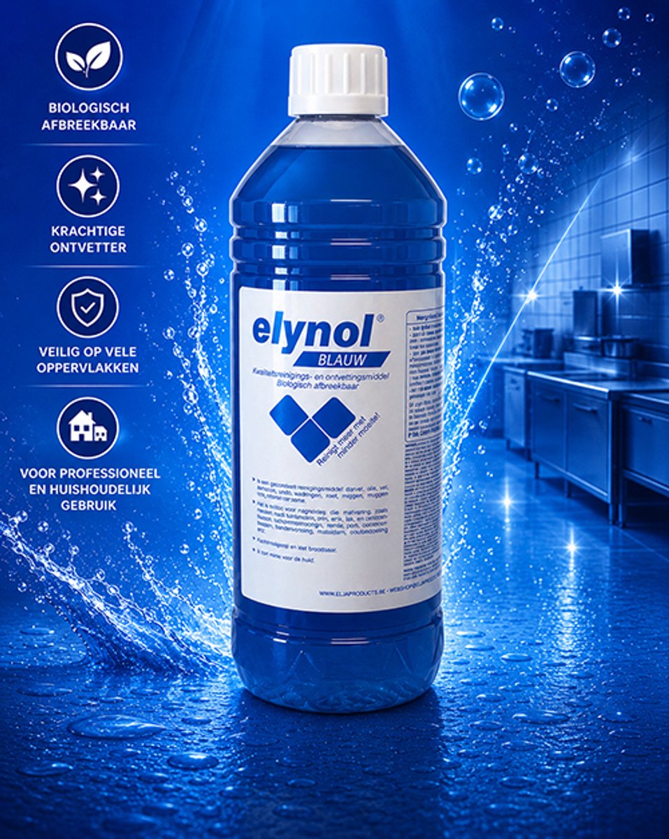 Elynol Blauw Superreiniger | 1L | Ontvetter | Allesreiniger | Vlekverwijderaar