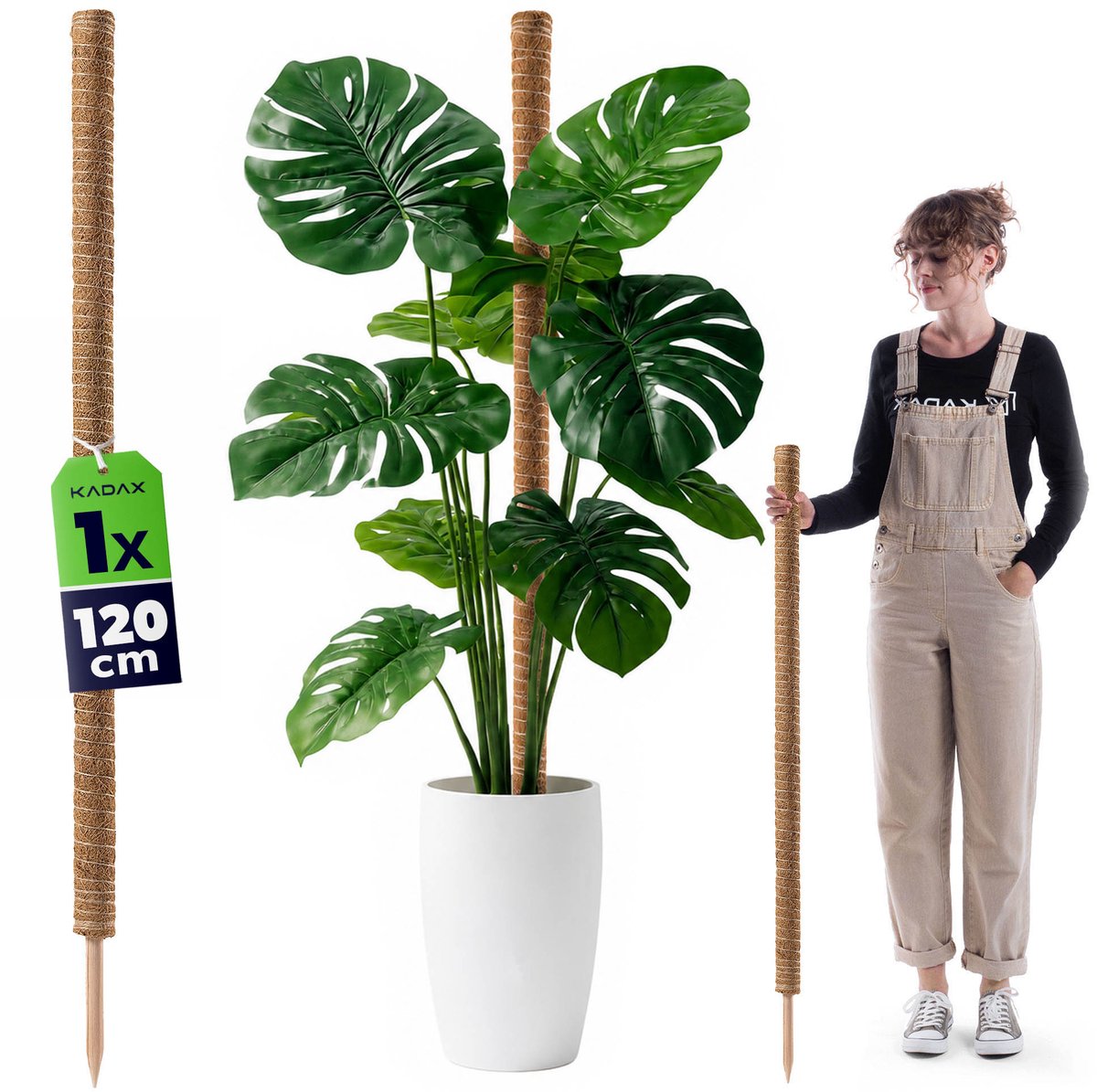 KADAX Monstera plantensteun – kokosvezelstok (120 cm), kokos