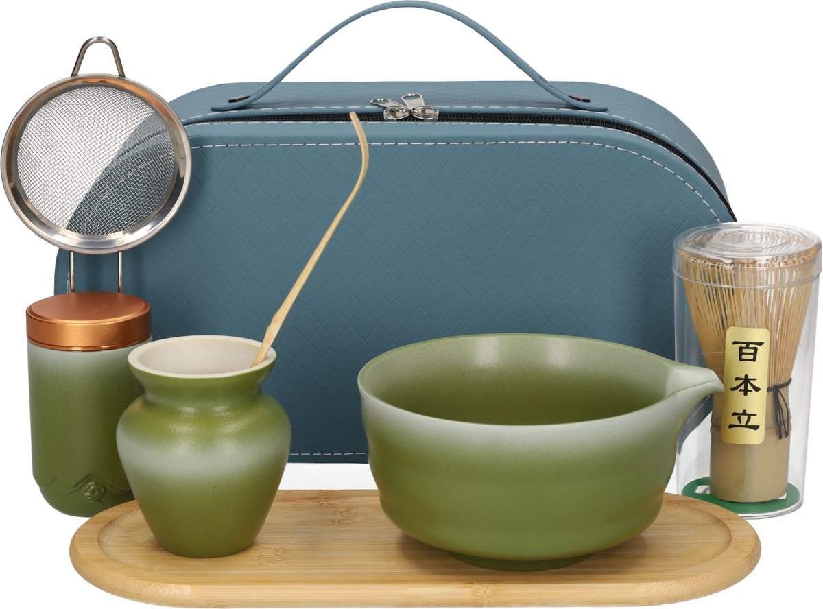 Luxe Matcha set - 8 in 1 - Matcha klopper - Bamboo Whisk - Matcha kom - Matcha whisk - Matcha thee - Matcha starter kit - Groen