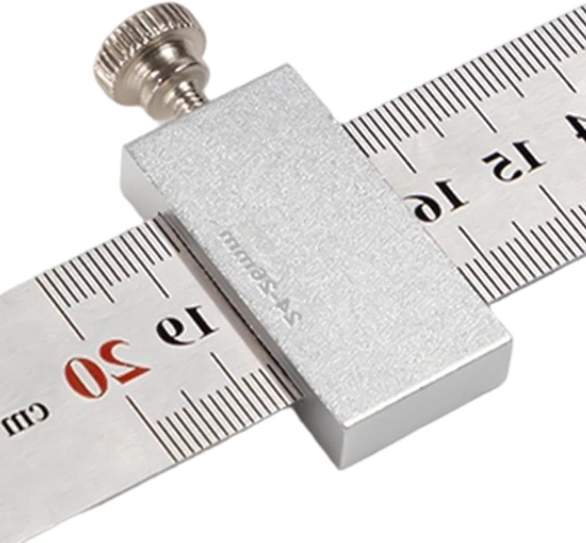 Liniaal Stopper - Meetblok Positioneerder - Precisie Meten - Aluminium Legering - Millimeter Nauwkeurig - Zilver