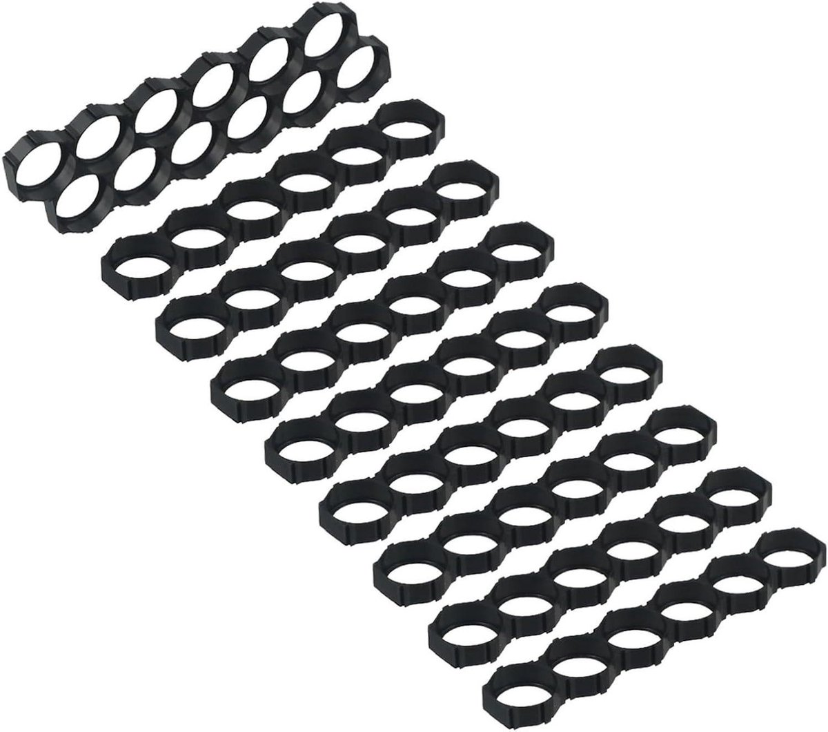 Kunststof Framebeugels - Batterij Houders - Batterij Pakketten Assembleren - Nauwkeurige Gatafstand - 10 Stuks - Zwart
