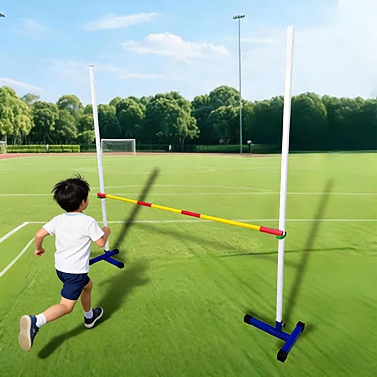 Trainingsposten Set - Verstelbare Standaarden - Atletiek Training - Metrische Hoogteschaal - 50-200 cm - Zwart