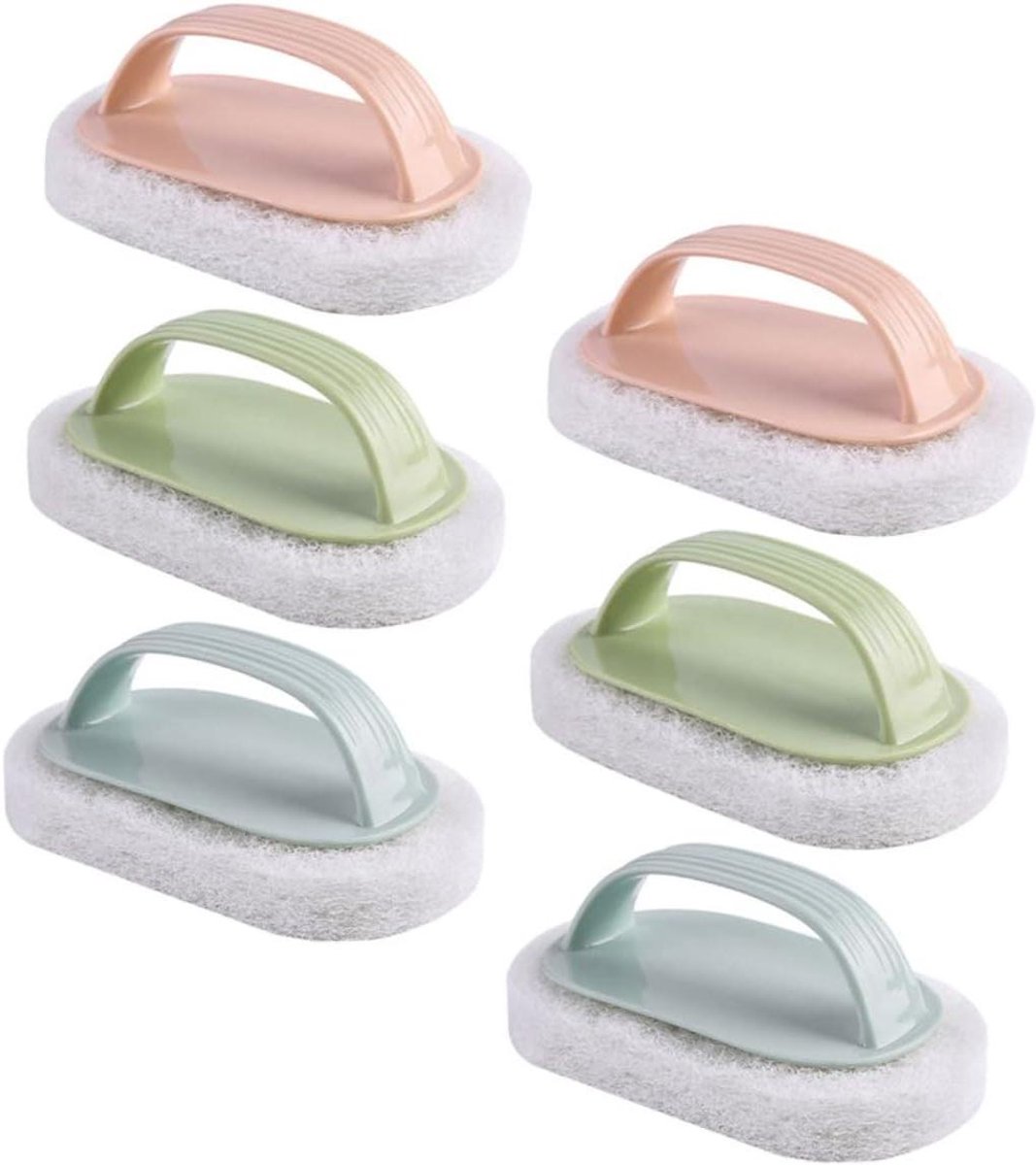 Reinigingsborstelset Spons - Schoonmaak Sponzen - Keuken Schoonmaken - Herbruikbaar Materiaal - 6 Stuks - Gemengde Kleur