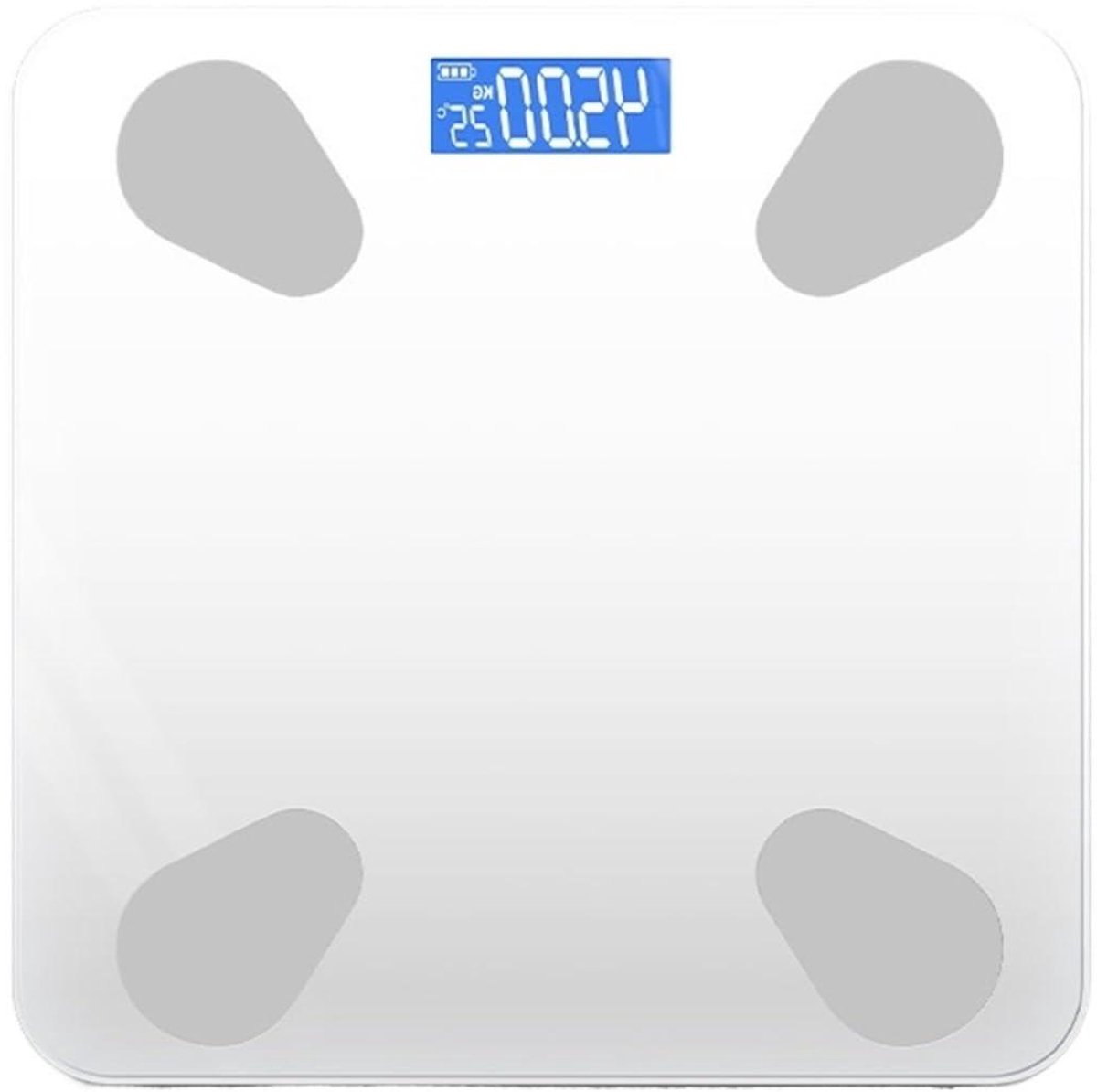 Digitale Personenweegschaal - Lichaamsanalyse - Gezondheid Monitoren - Gehard Glazen Platform - 26x26cm - Wit