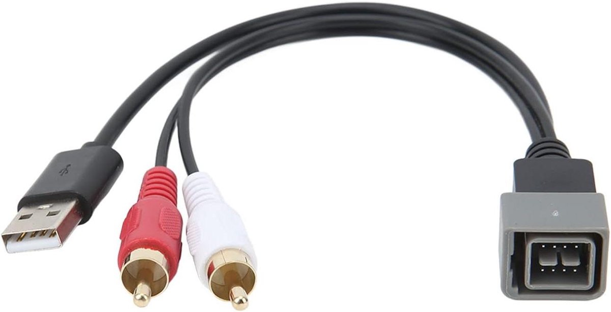 USB Poort Kabel - Adapter Kabel - Auto Audio - Plug and Play - 1 Stuk - Zwart