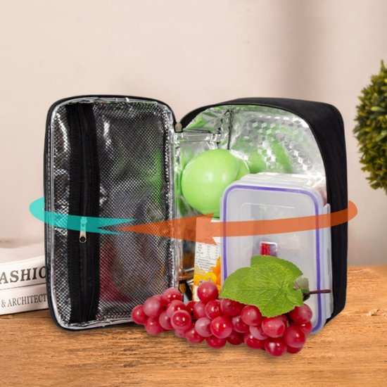 Unisex kleine koeltas - Koelbox voor etenswaren - Thermische voedseltas - Ruime lunchtas - Houdt warm en koud - Opvouwbare minikoeler - Compact en draagbaar - Ideaal voor kantoor, picknicks en meer - 25 x 16 x 8 cm van unisex — afbeelding 4