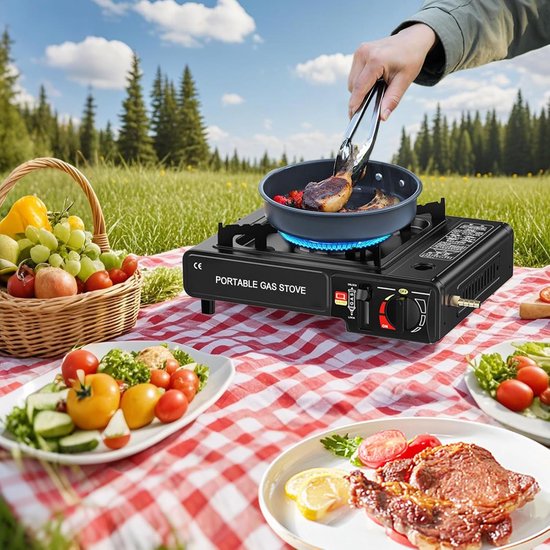 Camping Kooktoestel - Compact Kookplaat - Outdoor Koken - Intelligent Tweecircuit - 36 x 28 x 9.2 cm - Zwart van Camping — afbeelding 5
