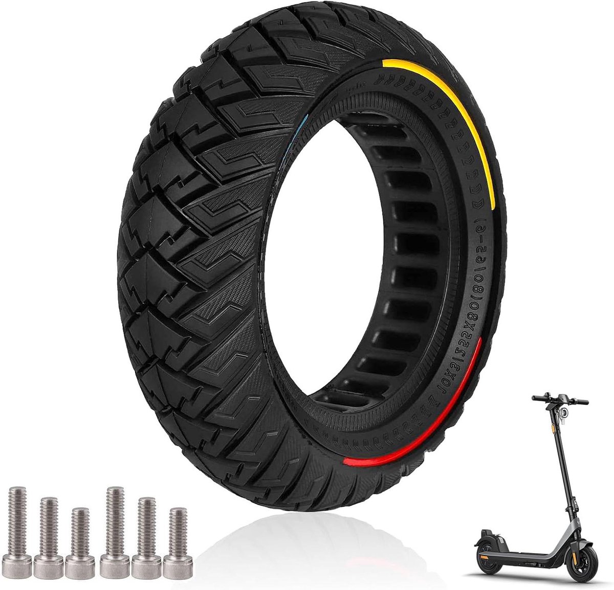 Scooter Band - Vaste Band - Veilig Rijden - Antislip Profiel - 10 Inch - Zwart