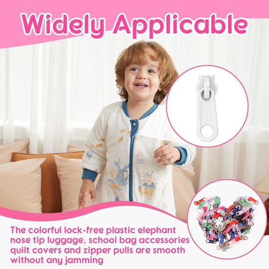 Ritssluitingsschuivers - Reparatieset - Kleding Repareren - Universeel Geschikt - 112 Stuks - Kleurrijk — afbeelding 2