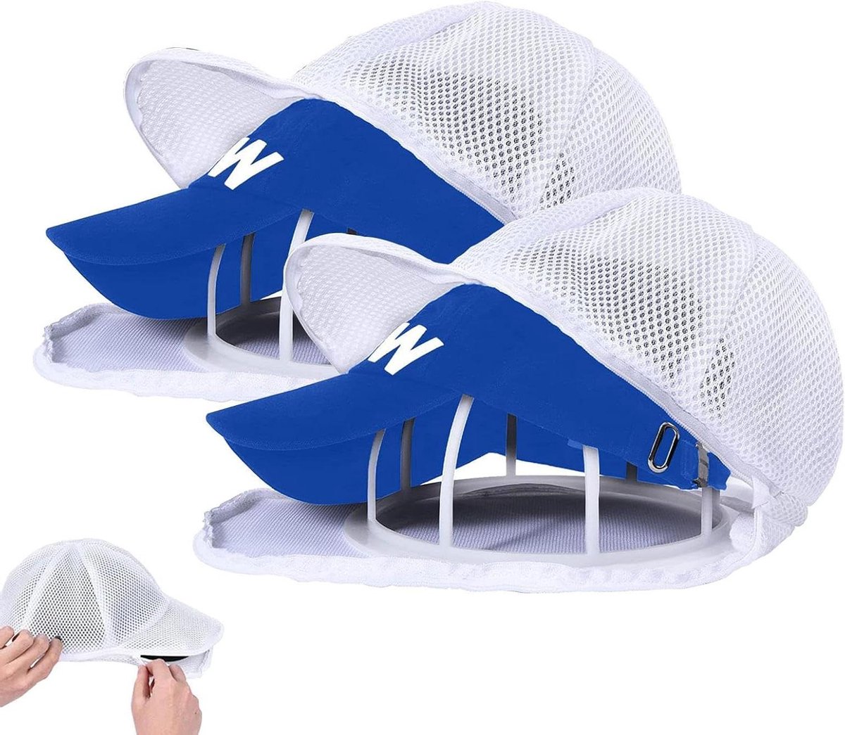Hoed Wasmachine Houders Pet Houder Petten Schoonmaken 2-in-1 Ontwerp 2 Stuks Wit
