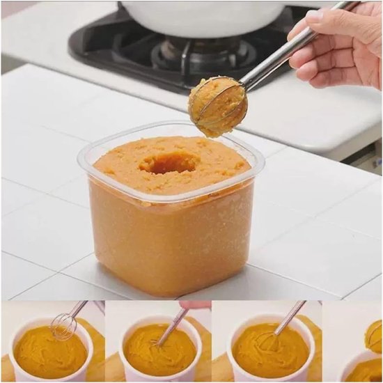 Mengen Lepel - Mixer Staaf - Miso Roeren - Dubbelkop Ontwerp - 50 Gram - Zilverkleurig — afbeelding 3