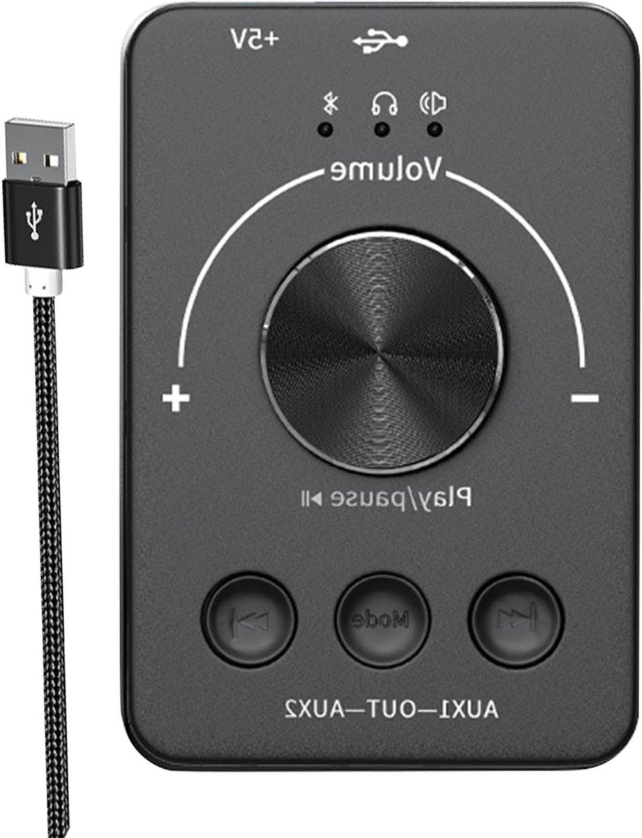 USB Volume Controller - Audio Regelaar - Muziek Ervaring Verbeteren - Stabiele Metalen Basis - Compact Formaat - Zwart