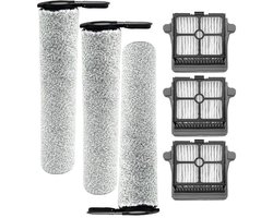 Accessoirekit Geschikt voor de Tineco Floor One S7 stoomreiniger, inclusief 3 rolborstels en 3 HEPA-filters.