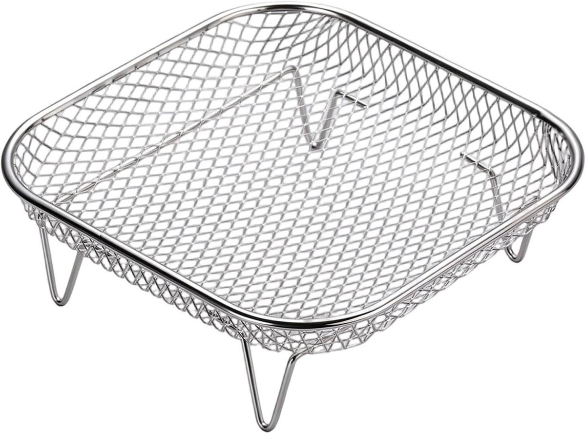 Heteluchtfriteuse Grillrooster - Airfryer Mandje - Gezond Grillen - Gelijkmatige Warmte - 13.5x6.7cm - Zilver