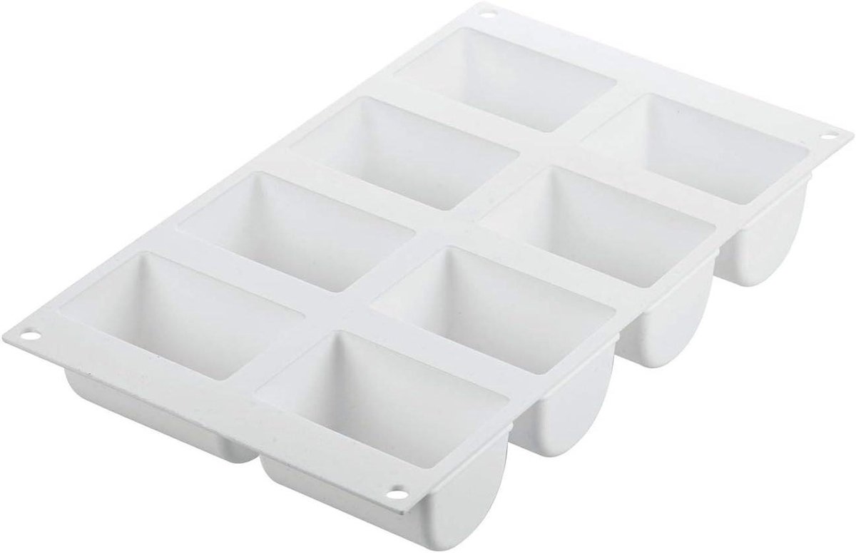 Siliconen Bakvorm - Taartmal - Desserts Maken - 8 Holtes - 140 ml Per Holte - Wit